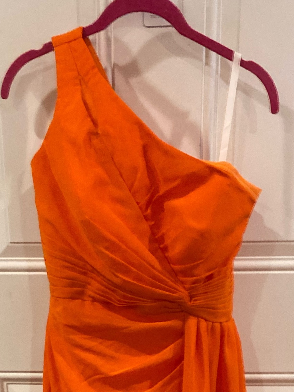 One-Shoulder Orange Evening Gown size 6 NWOT - Picture 3 of 9